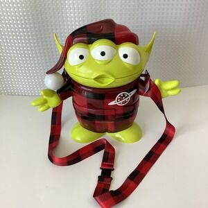 Disney Parks Popcorn Bucket Toy Story Green Alien Holiday Christmas Plaid PJs